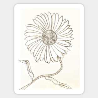 Metric Sunflower Botanical Sketch Sticker